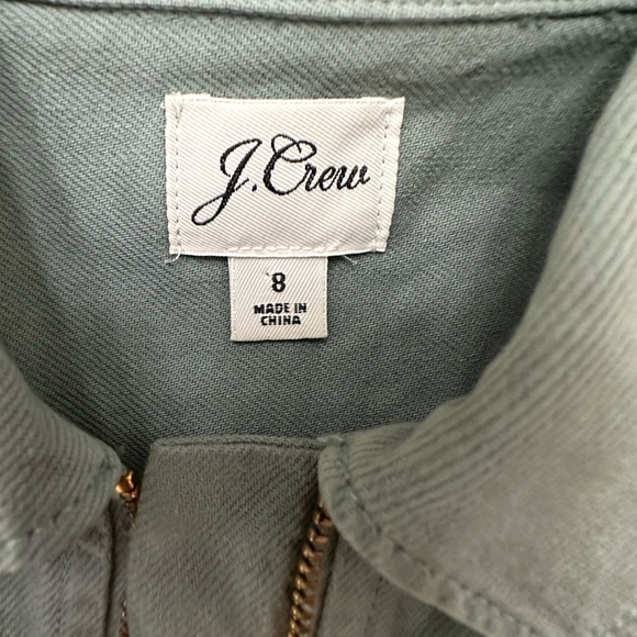J. Crew Zip Front Chino Gray Green Pocket Utility Dress size 8 - Picture 16 of 16